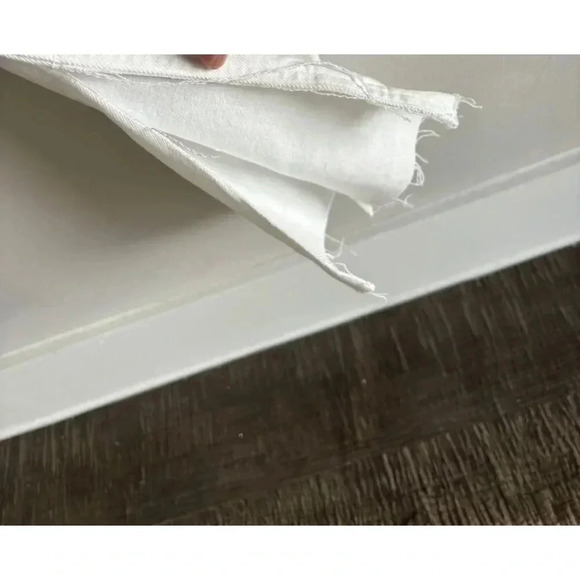 Zara Slim Flare Womens Distressed Knee Denim Jeans White Sz 4 - Picture 5 of 13